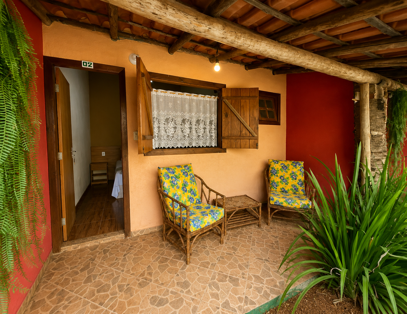 Quarto aconchegante da Pousada Irmãos da Serra